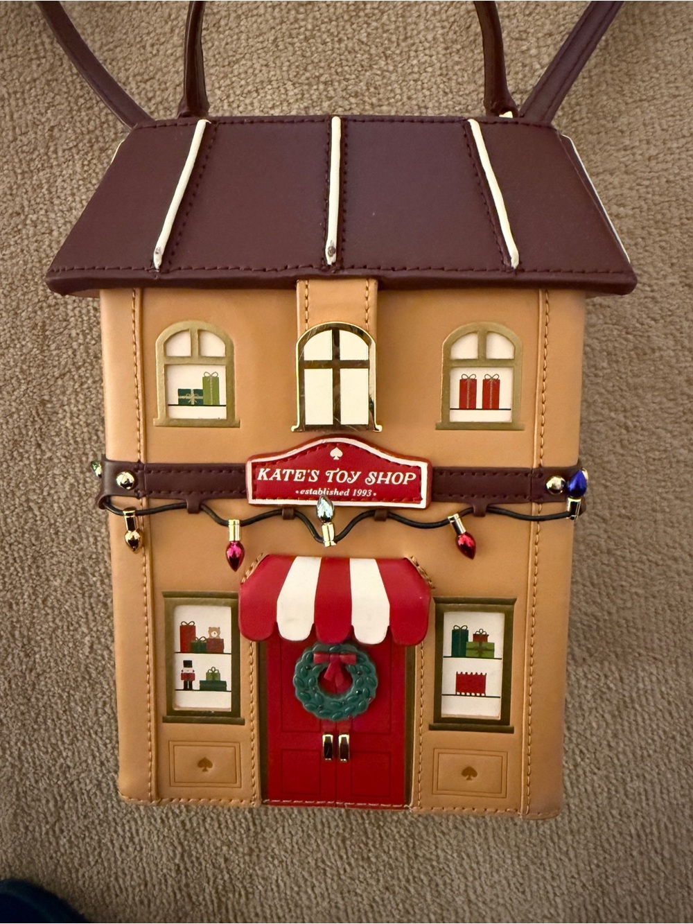kate spade Tan & Burgundy Holiday Toy Shop Crossbody - Picture 2 of 8